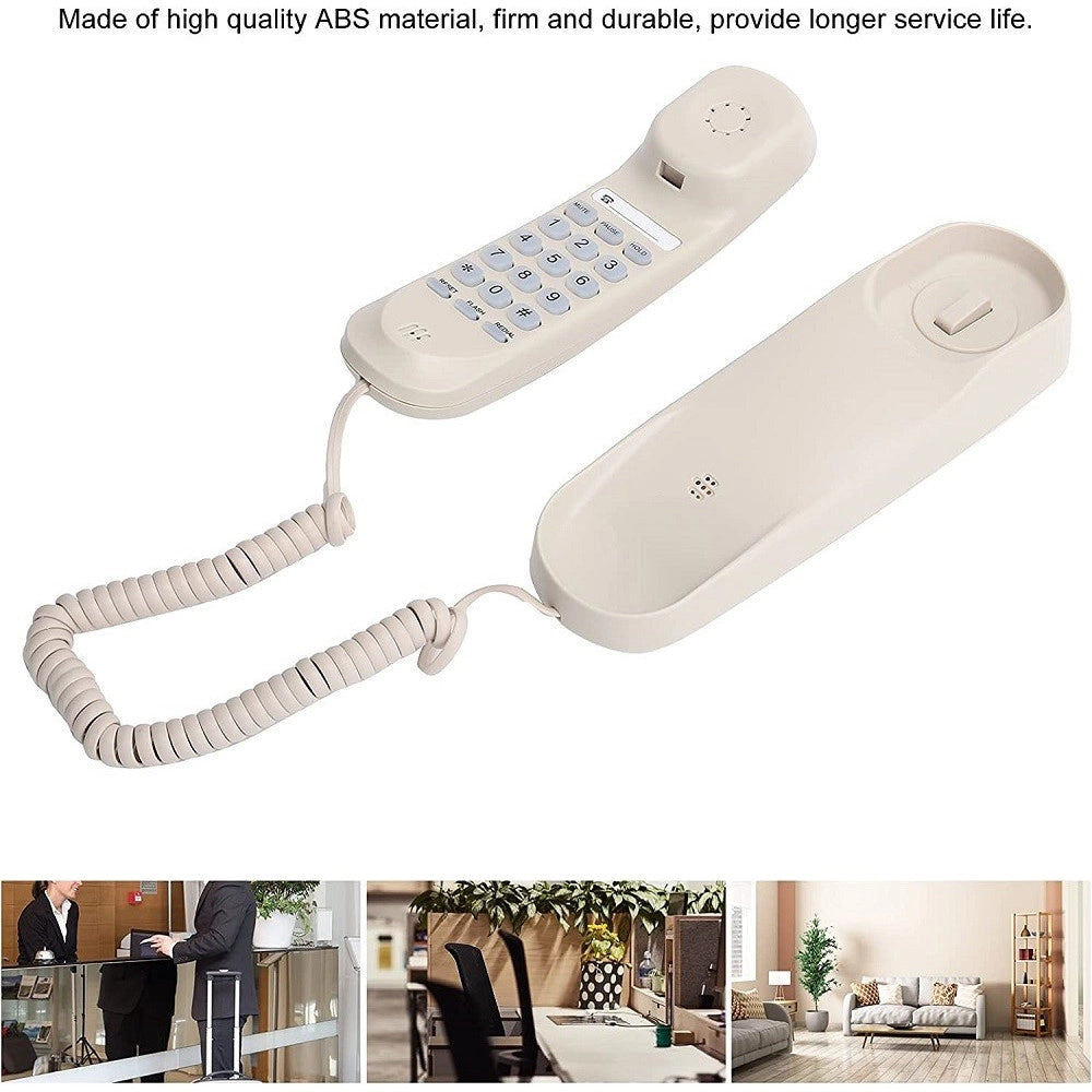 Trade Shop - Mini Telefono Fisso Con Filo Linea Fissa Classico Da Parete Ufficio Famiglia -