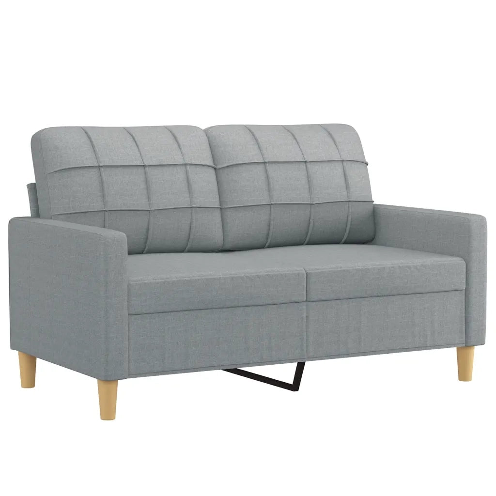 Set di Divani 2 pz con Cuscini Grigio Chiaro in Tessuto 3201274