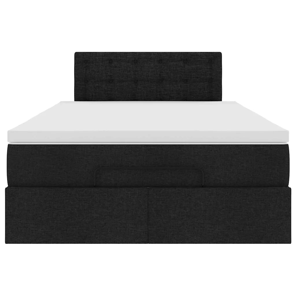 Pouf Letto con Materasso Nero 120x200 cm in Tessuto 3312466
