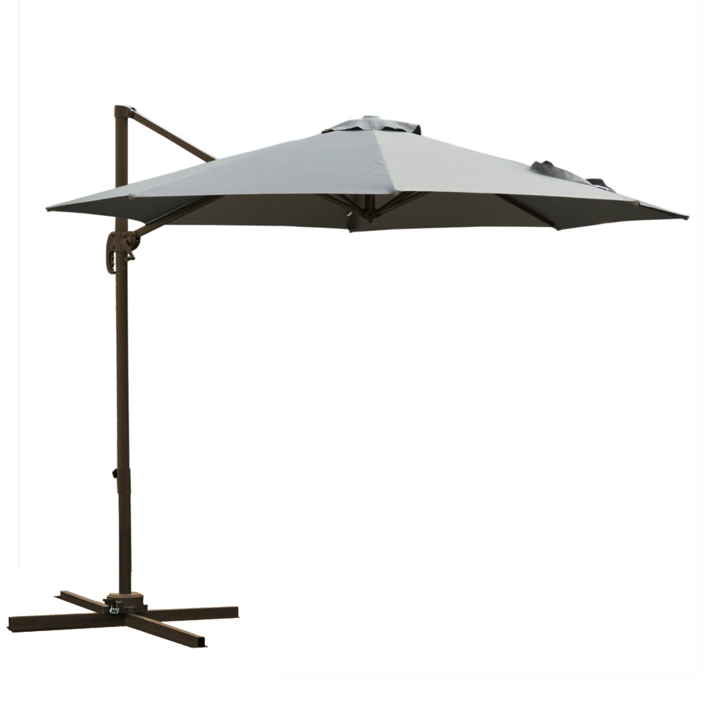 Ombrellone da Giardino ¨C Minimal ¨C Grigio, ?2.95x2.5 m