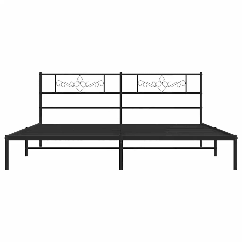 Giroletto con Testiera in Metallo Nero 183x213 cm 355272