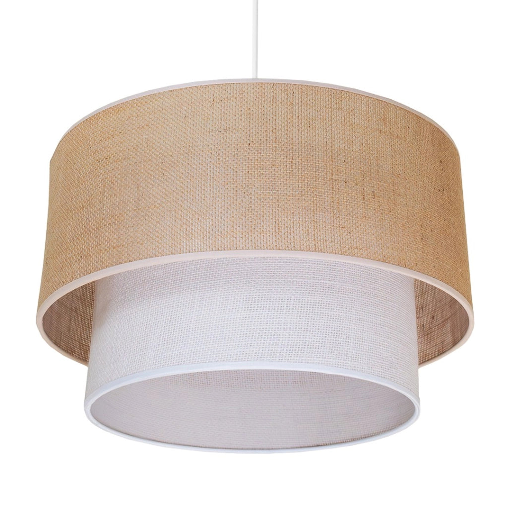 Lampada a sospensione juta Bueno beige/bianca E27 Milagro