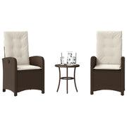 Set Bistrò 3 pz con Cuscini Marrone in Polyrattan 365178