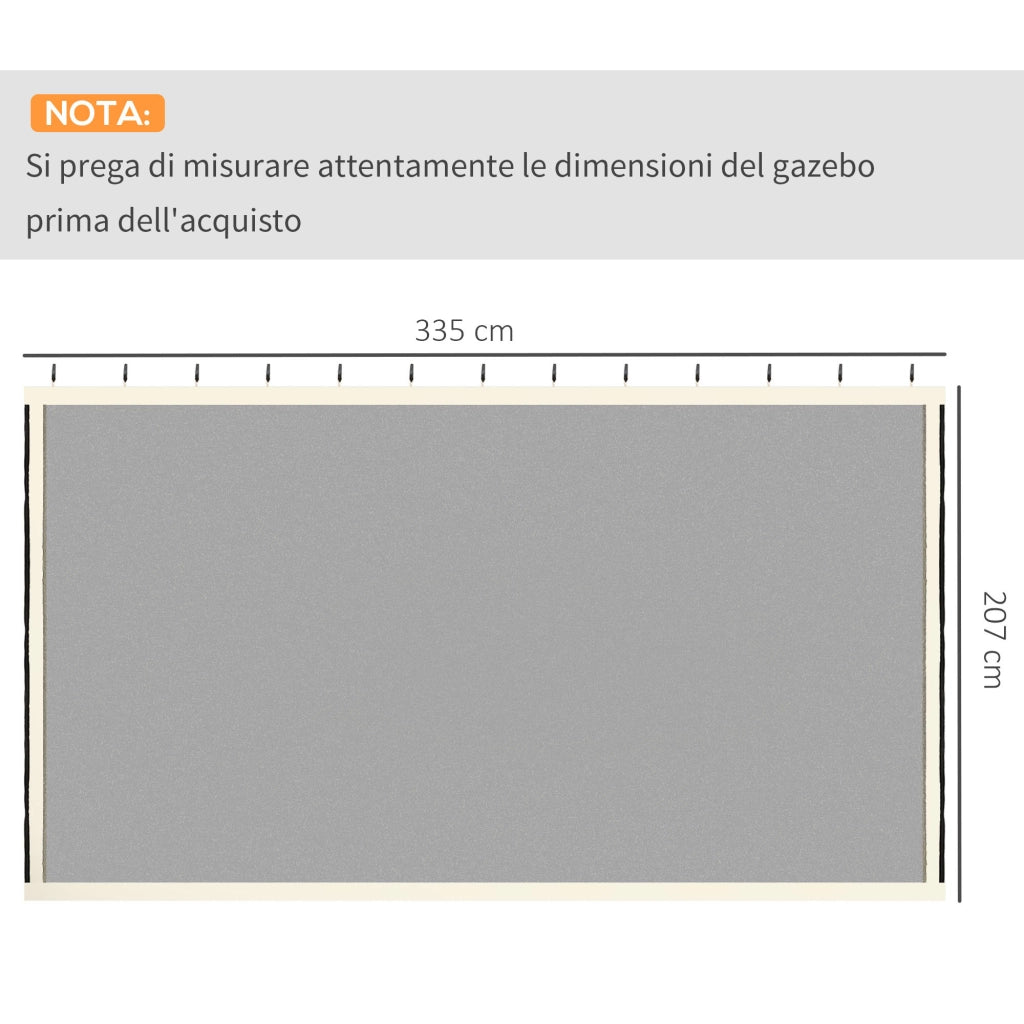 Zanzariera per Gazebo ¨C Minimal ¨C Nero e Beige 335x207cm