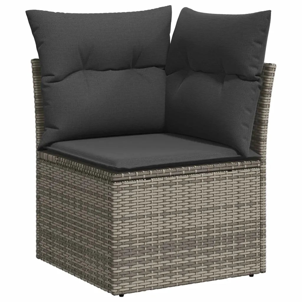 Set Divano da Giardino con cuscino 11 pcs Grigio Poly Rattan 3357452