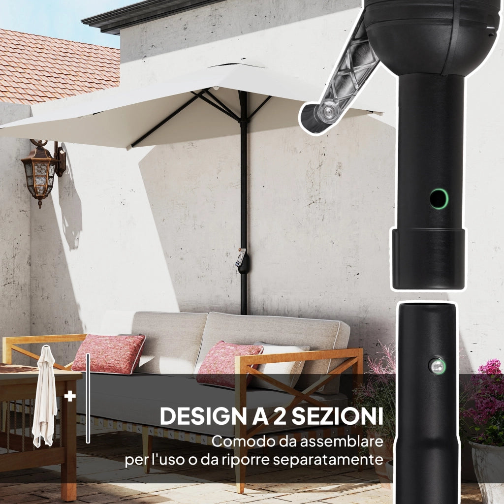 Ombrellone da Parete Mezzaluna ¨C Minimal ¨C Crema 250x150
