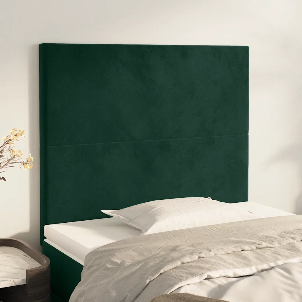 Testiera | Testata Verde Scuro 80x5x118/128 cm Velluto