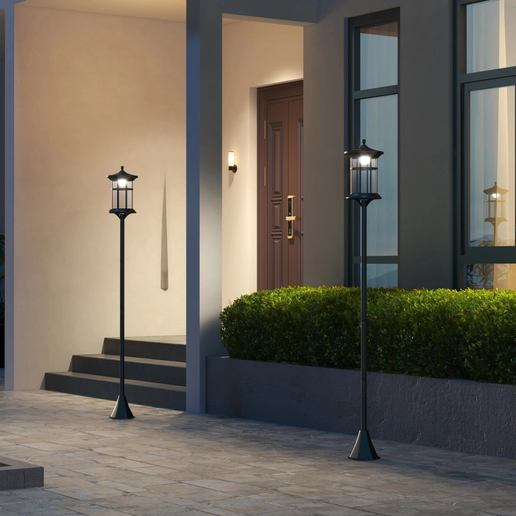 Lampada Solare da Esterno 2 Luci ¨C Minimal ¨C Nero IP44 Acciaio