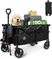 Carrello da spiaggia pieghevole - Carrello con ruote - Carrello con diverse posizioni - Carrello con ruote sterzanti