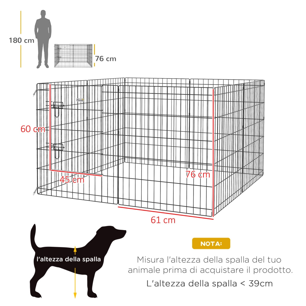 Recinto per Cani ¨C Minimal ¨C Nero 76x61cm