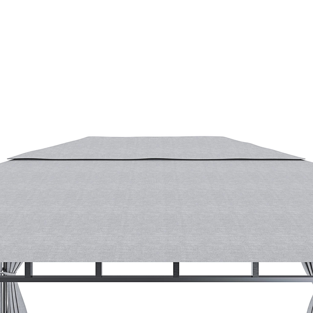 Gazebo Da Giardino 3 x 4 M Con Tende Laterali Richiudibili Struttura In Acciaio Robusto Copertura Impermeabile 180 g/m² Con 4 Teli Laterali Esterno Giardino Piscina Fiere Ombreggiante Privacy Grigio