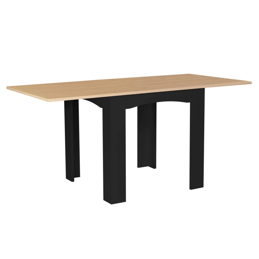 IDMarket - Tavolo da pranzo allungabile DONA 4-8 persone piano in faggio nero 80-160 cm