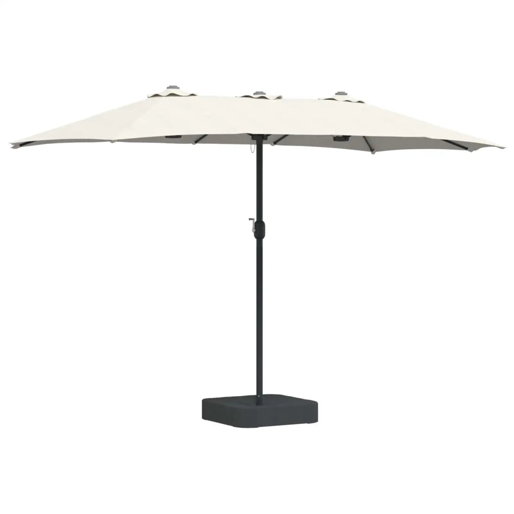 Ombrello da giardino-Ombrellone da spiaggia Sabbiato e Antracite 385 x 209 x 244 cm