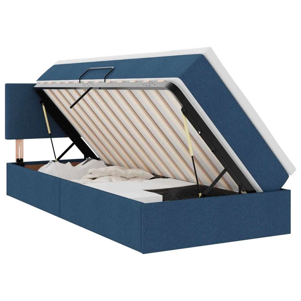 Letto con contenitore e materasso con materasso Blu 90 x 190 cm