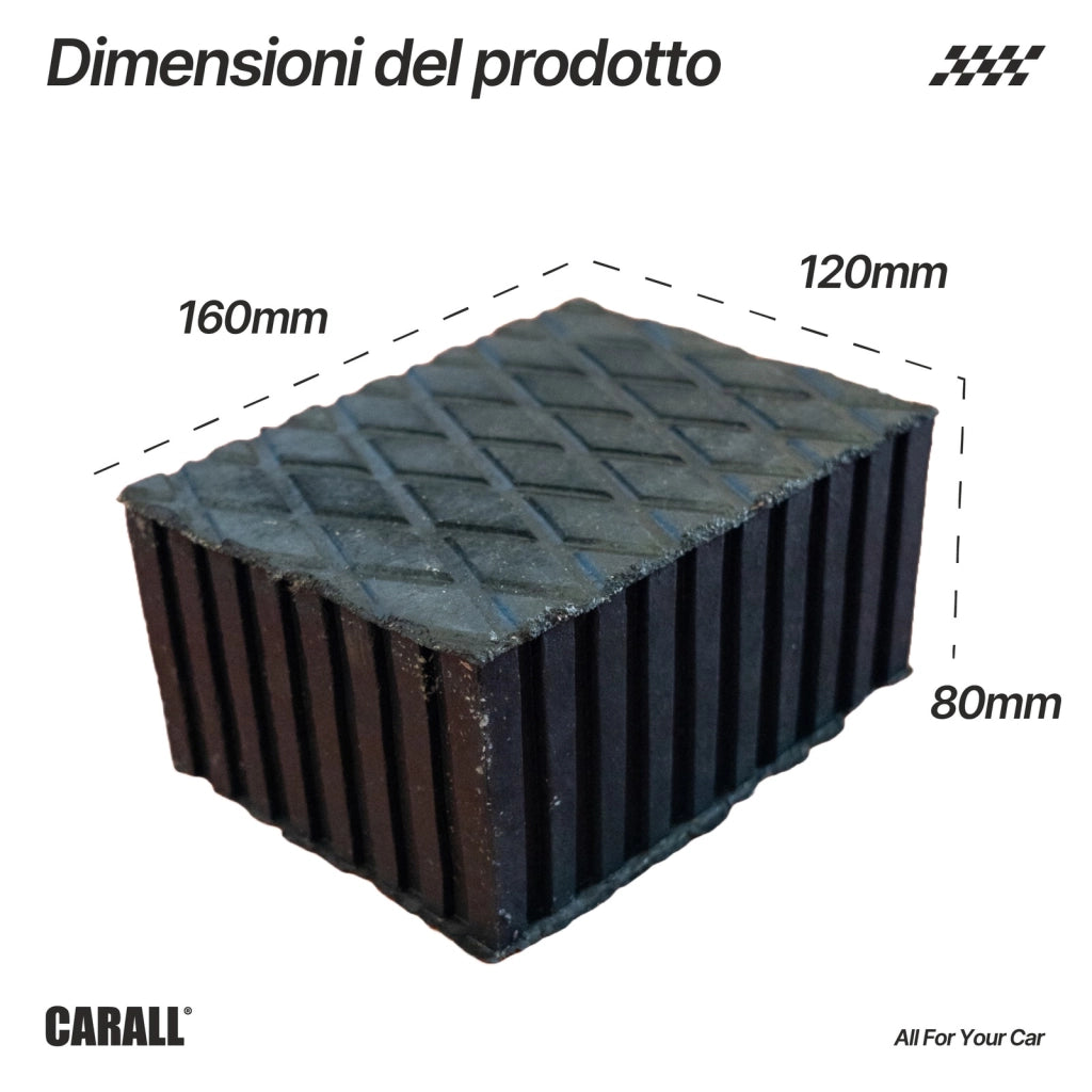 4 Pezzi Tamponi in Gomma per Ponti Sollevatori 160X120X80mm