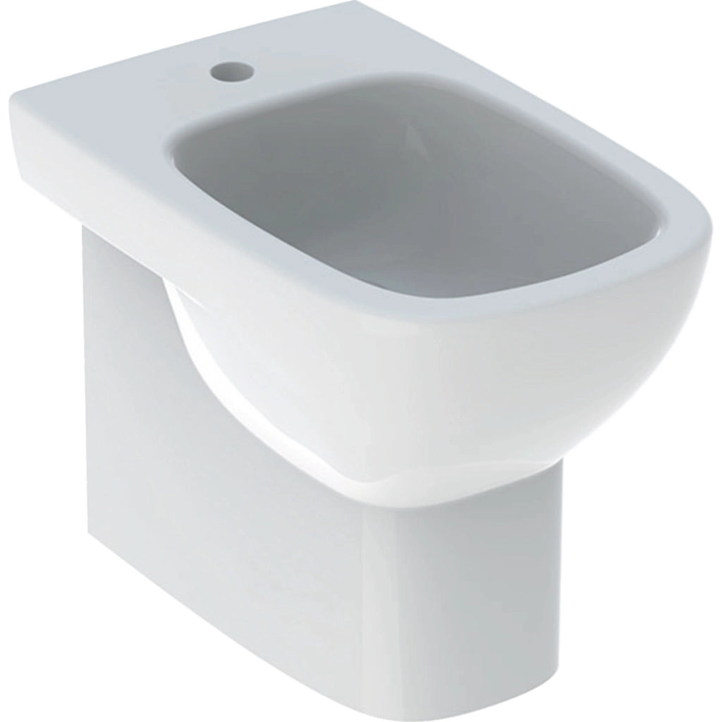 Bidet a pavimento Geberit Fantasia a filo parete, fissaggio seminascosto BIANCO