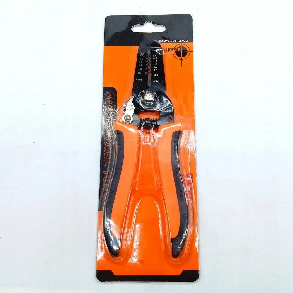Utensile Multifunzionale 3 in 1 – Spelafili, Pinze e Tronchesi | Acciaio HRC50 ±3 | 7 Fori per Fili 0,6–2,6mm