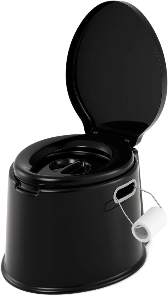 Toilette Portatile WC Chimico, WC da Viaggio Leggero con Secchio Interno Rimovibile,Water Portatile per Adulti e Anziani con Portarotolo, Supporto Carico 200 kg, 41 x 49 x 34 cm