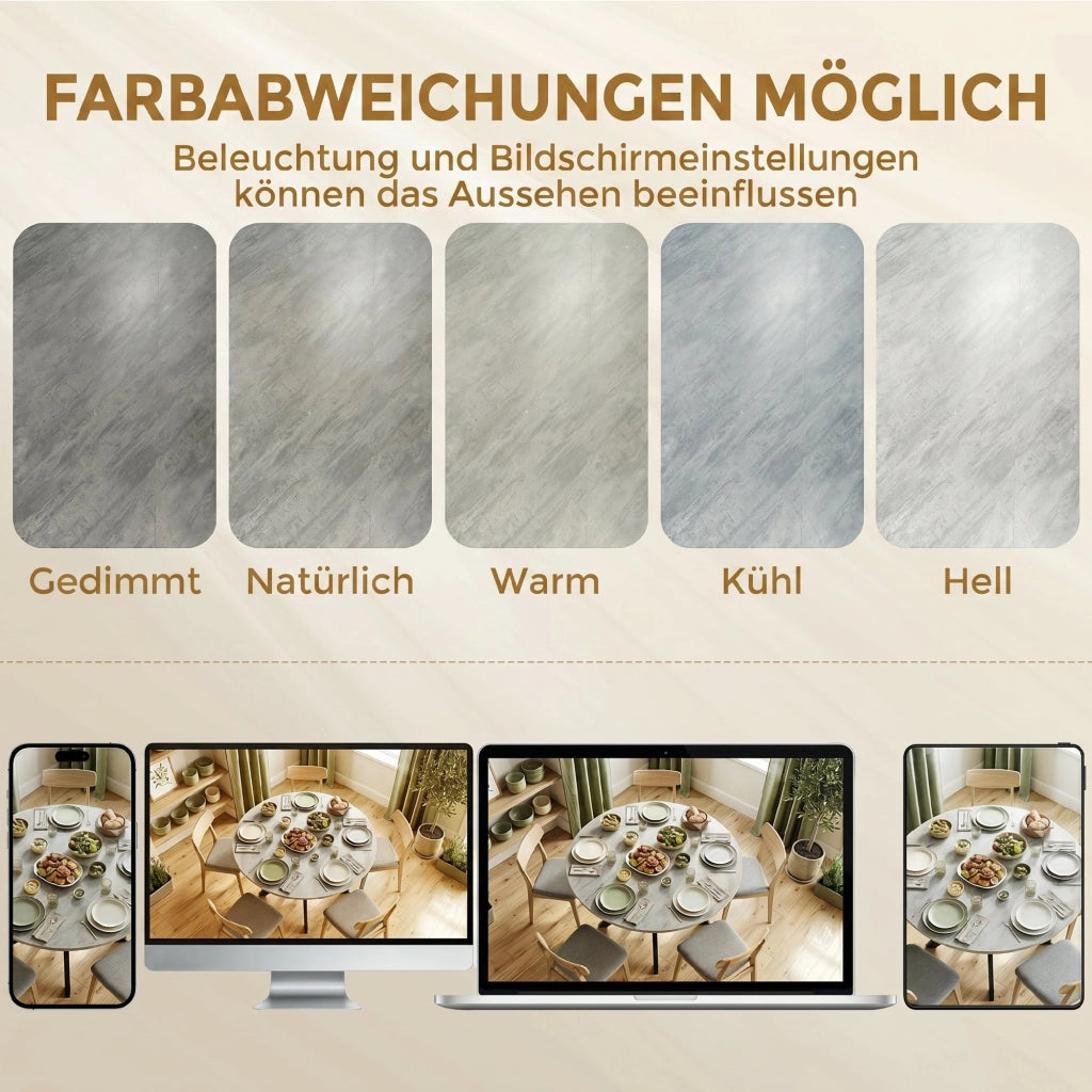 Tavolo da pranzo allungabile rotondo pieghevole ¨C Minimal ¨C cemento grigio 90x200