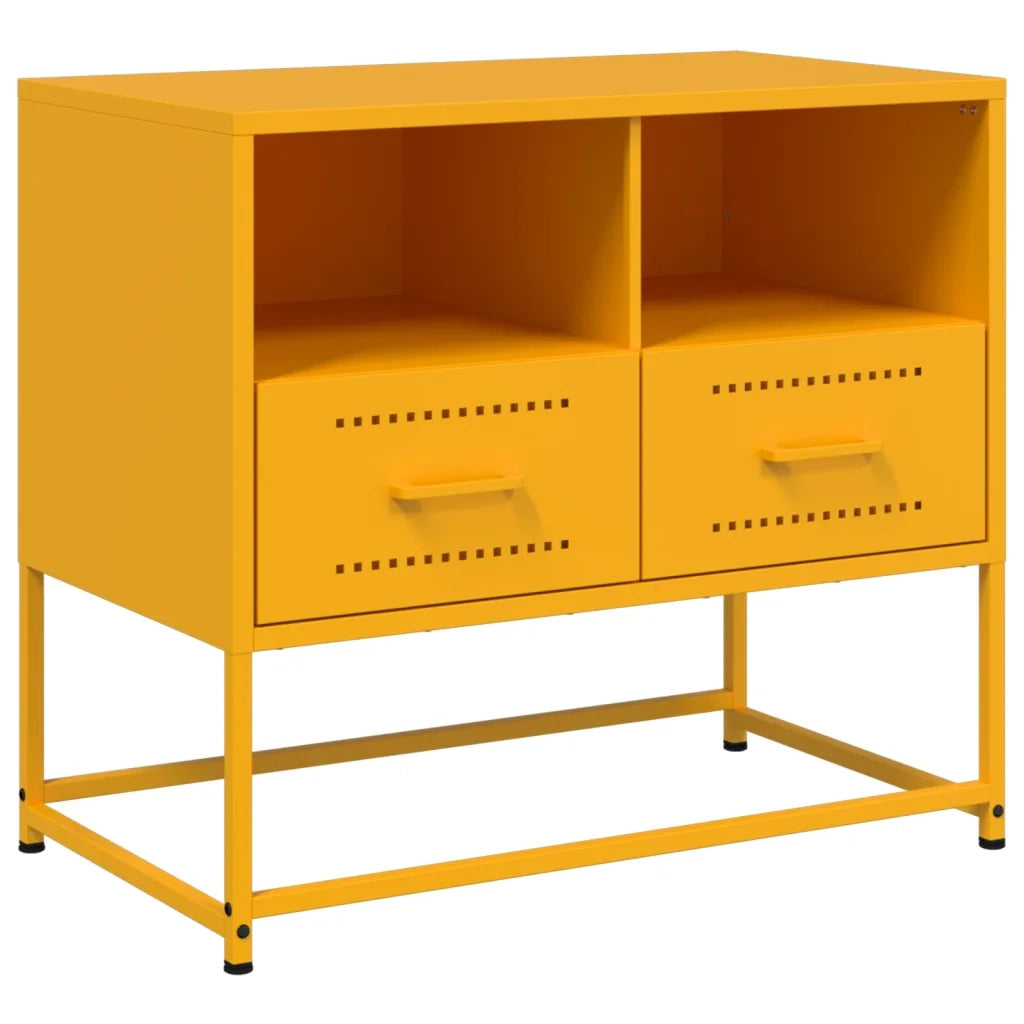 Mobile TV | Armadietto TV | Mobile Porta TV Giallo Senape 68x39x60,5 cm in Acciaio