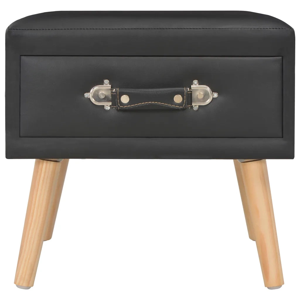 Comodino Nero 40x35x40 cm in Similpelle 247537