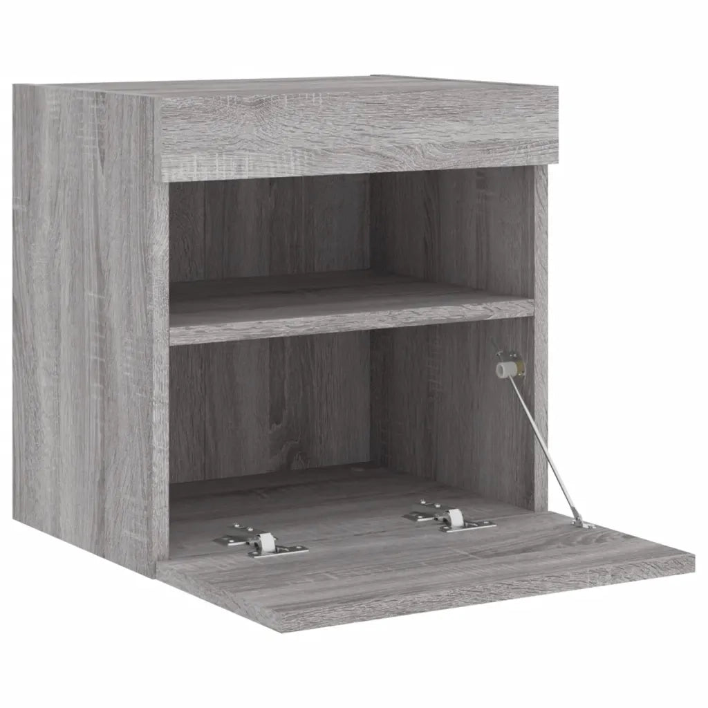 Mobile TV a Parete | Armadietto TV | Mobile Porta TV con Luci LED Grigio Sonoma 40x30x40 cm
