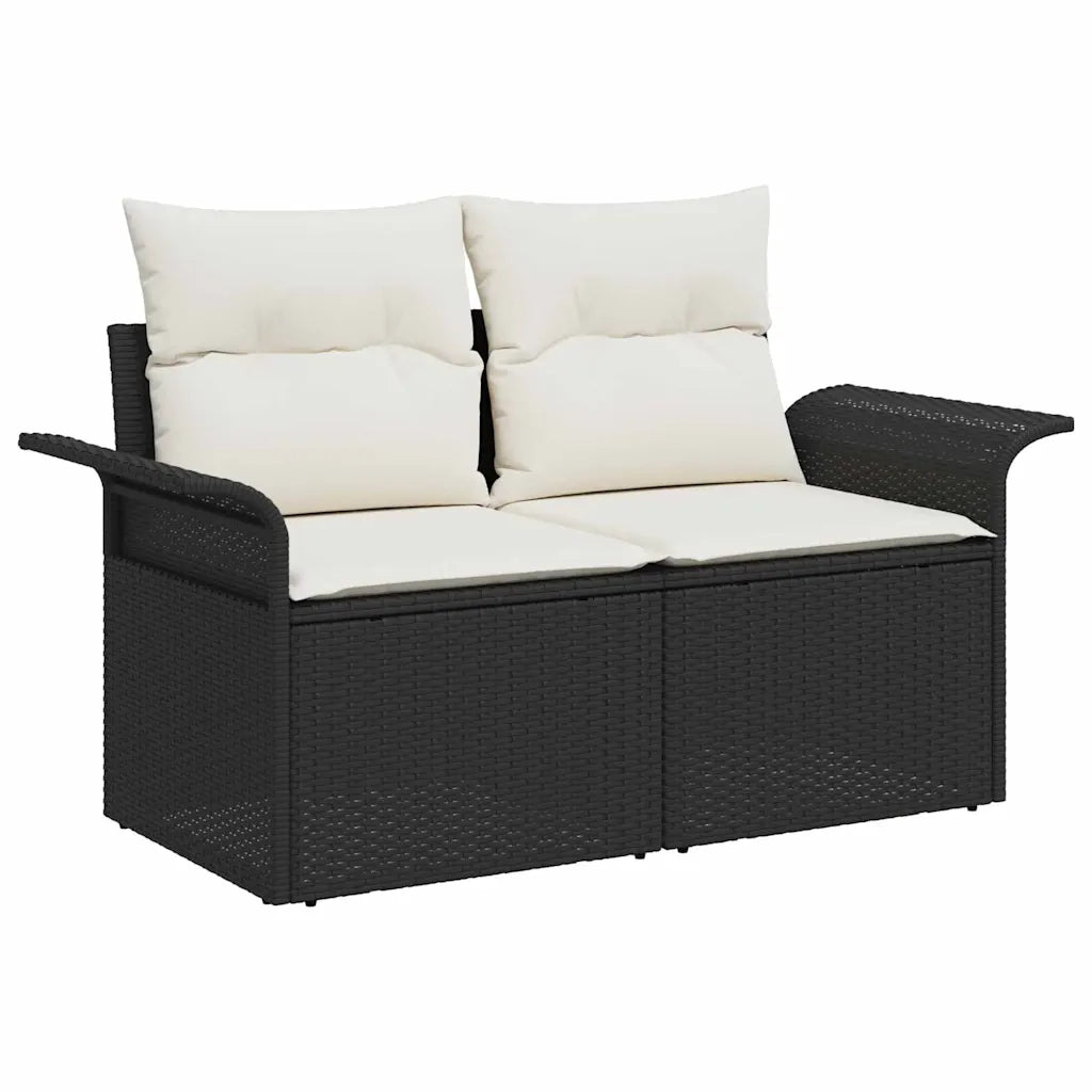 Set Divano da Giardino con archiviazione 8 pcs Nero Poly Rattan 3358028
