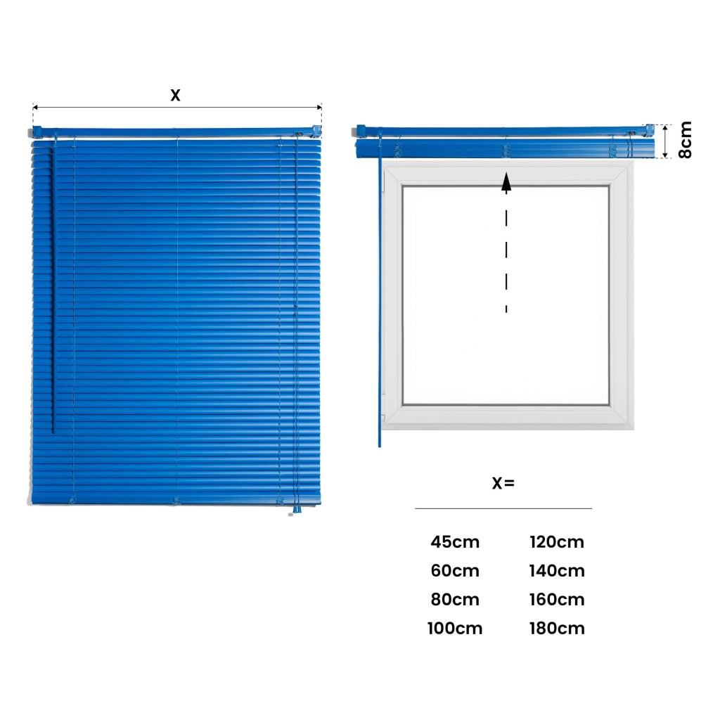 Tende Veneziane in Alluminio con Corda Blu 120x160
