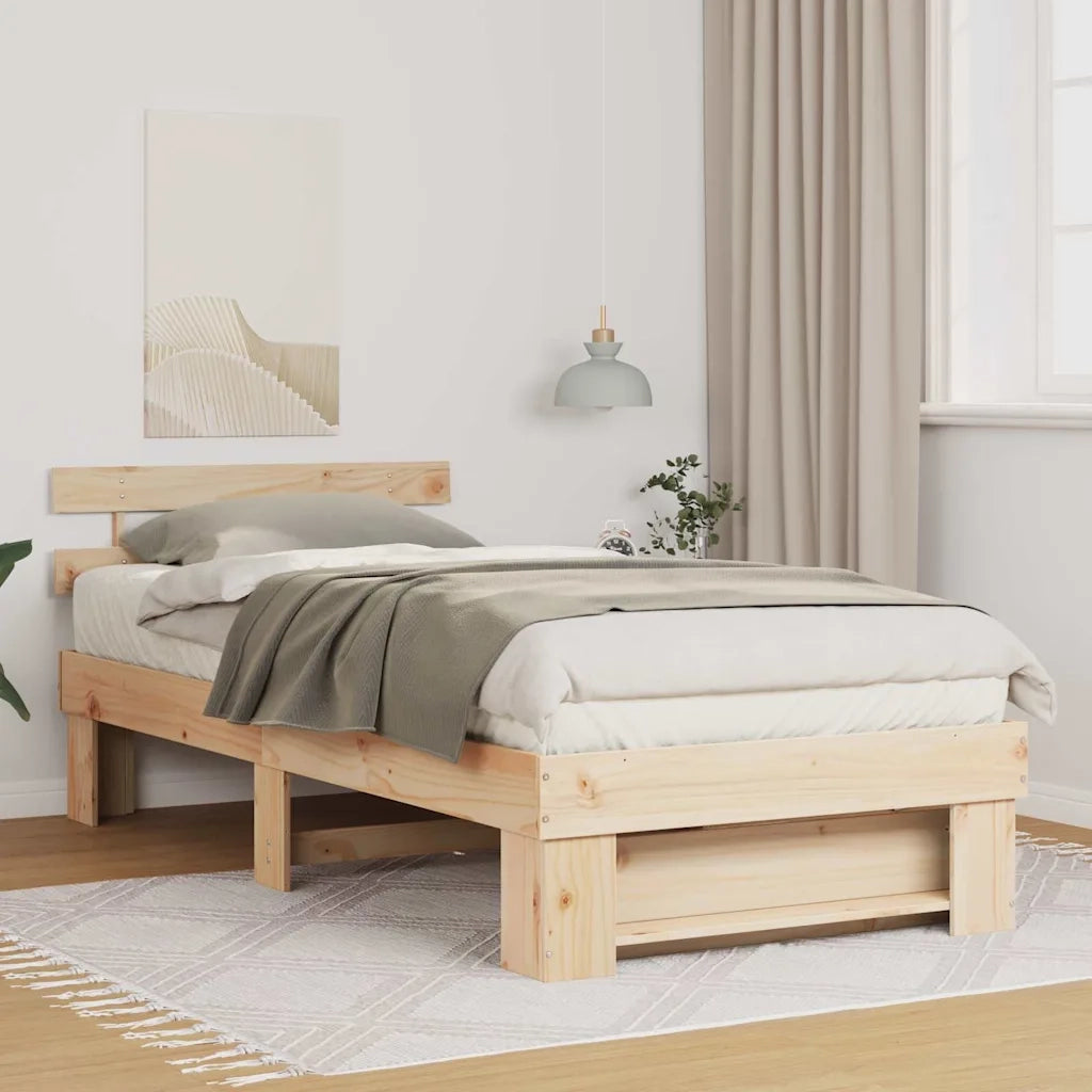 Letto singolo | Letto per adulti | Struttura del letto Marrone 90 x 200 cm Pino massello