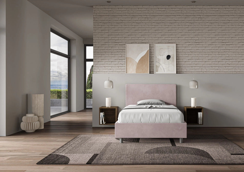 Letto 1 Piazza e Mezzo 120x210 cm con Rete Adele Glicine