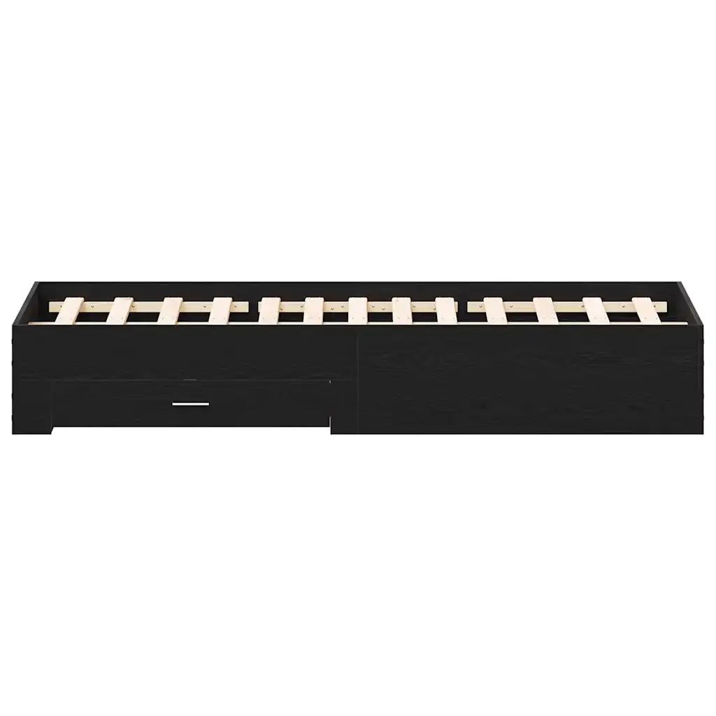 Struttura del letto-Giroletto Rovere Nero 140 x 200 cm Legno multistrato 877981