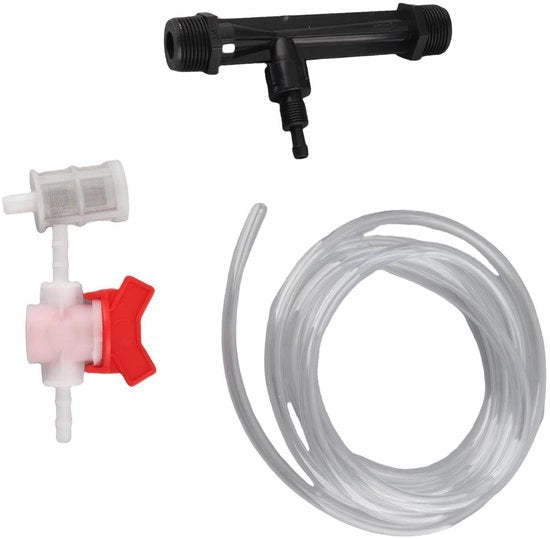 Kit di Irrigazione per Giardino - Apparecchio di Iniezione di Fertilizzante Artificiale - Sostenibile - 3/4 Pollici - Iniettore Venturi - Adatto per l'Orticoltura - Modello Compattato