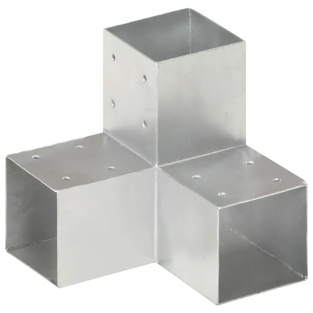 Connettori per Pali a Forma di Y 4 pz Metallo Zincato 91x91 mm 145474