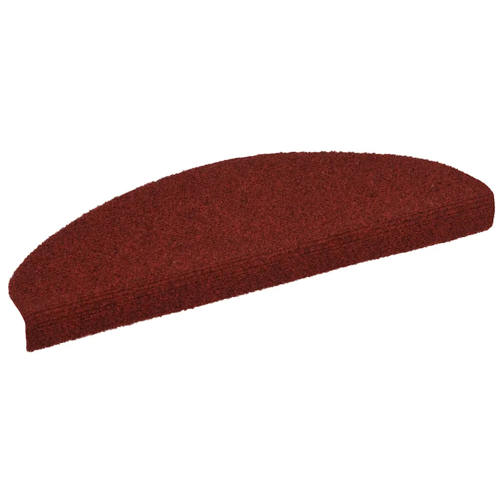 Tappetini per scale autoadesivi 30 pz 65x21x4 cm Bordeaux Rosso Semicircolari Grandi 3365659