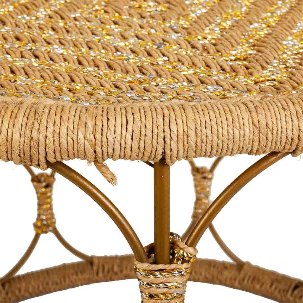 Tavolino in corda intrecciata 60x60x40h