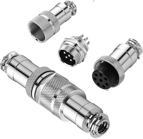 Set di Connettori 8-Pin per Applicazioni Aeronautiche - 2 Pezzi in Metallo per Impieghi Elettronici