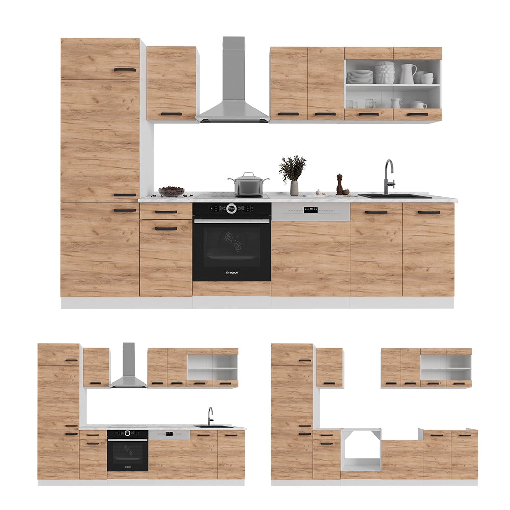 Vicco Mobiletto base per cucina Bianco casa di campagna 80 cm PL Marmo