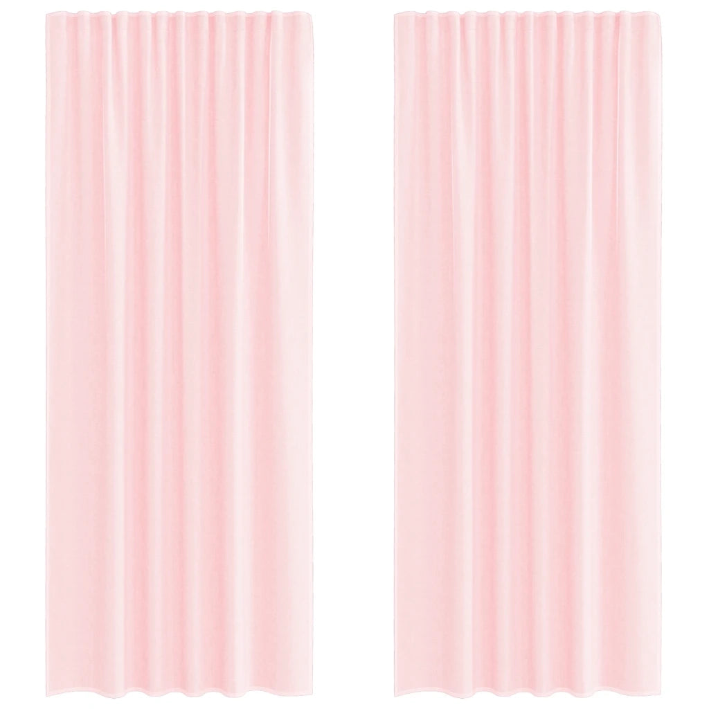 Tende in Voile con Tasche per Aste 2 pz Rosa Chiaro 4102189