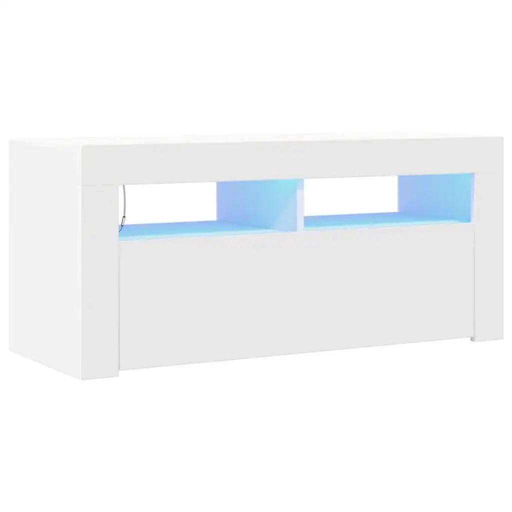 Mobile Porta TV con Luci LED Bianco 90x35x40 cm 804319
