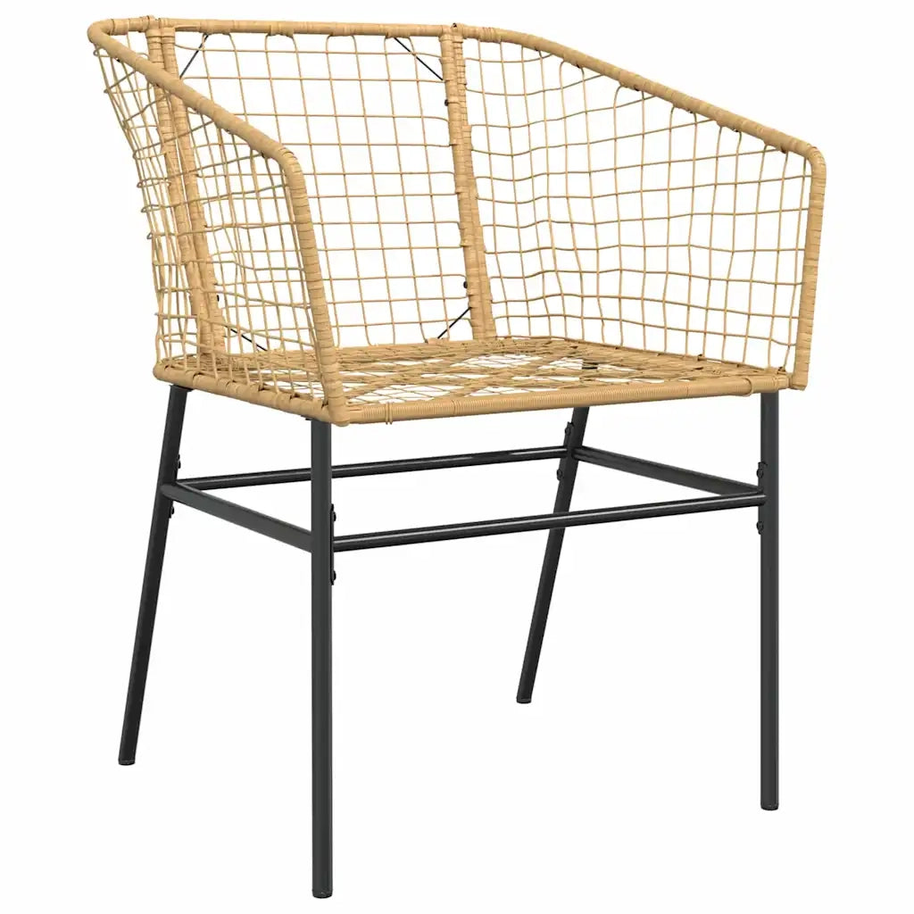 Set da Pranzo per Giardino 3 pcs Marrone polyrattan