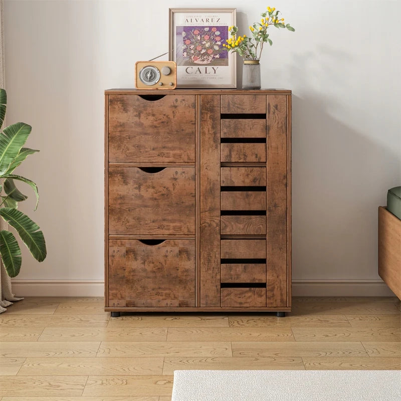 Comò marrone da 30x60x80 cm, ideale per l'organizzazione.