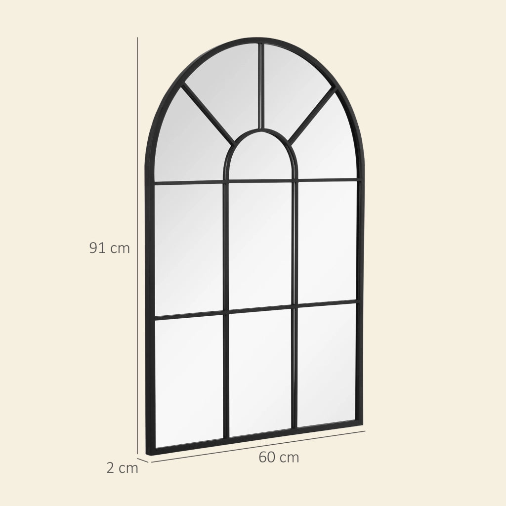 Specchio Muro Arco Finestra ¨C Zephmum ¨C Nero 91x60 cm