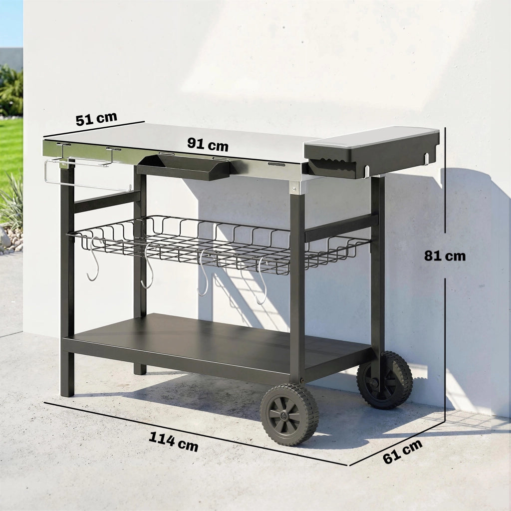 Carrello da giardino 3 livelli ¨C Minimal ¨C 114x61x81 cm, nero