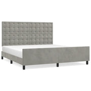 Letto matrimoniale | Letto per adulti | Giroletto senza Materasso Grigio Chiaro 160x200 cm Velluto