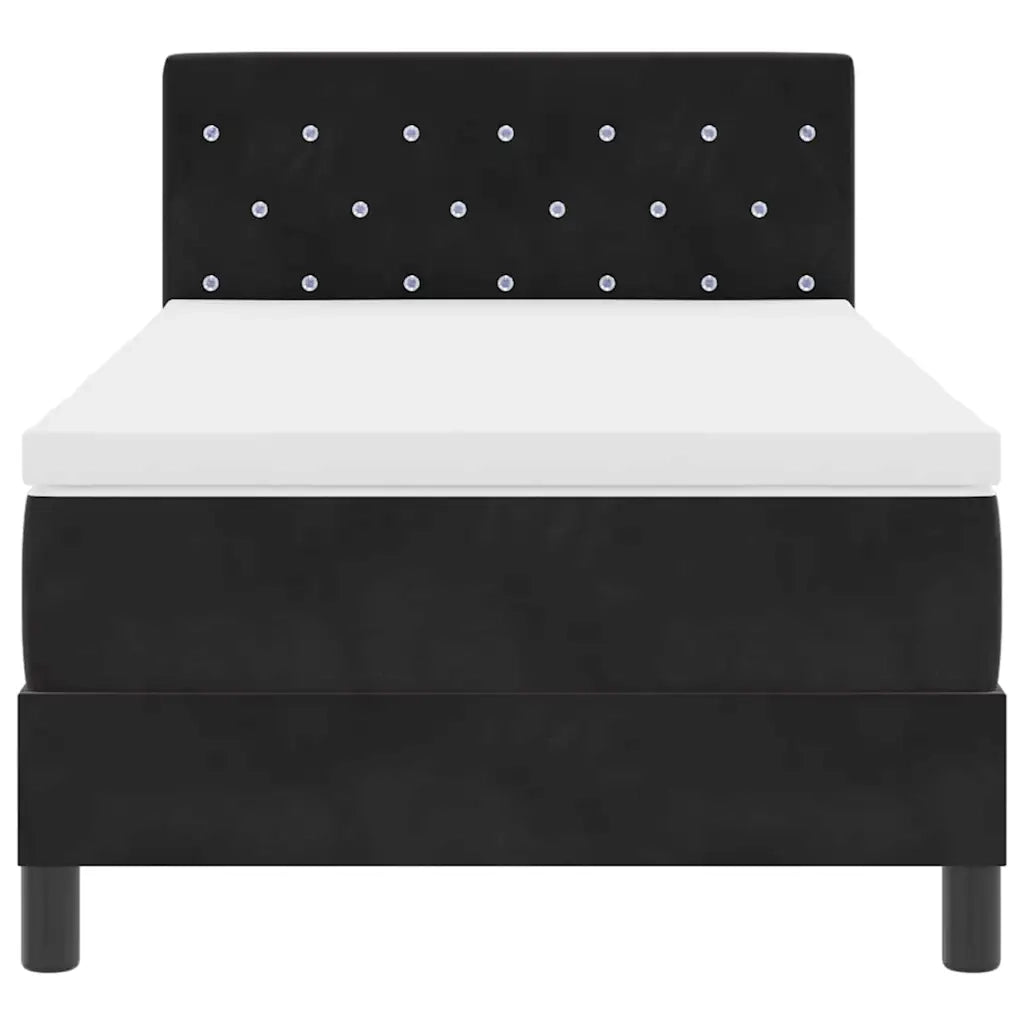 Letto a molle con materasso Nero 90 x 190 cm Velluto 3339076