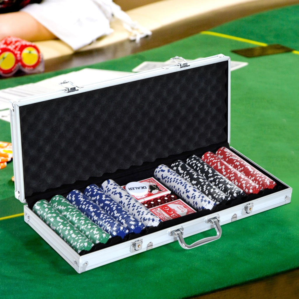 Set Poker ¨C Minimal ¨C Alluminio, 500 Fiches, 2 Mazzi