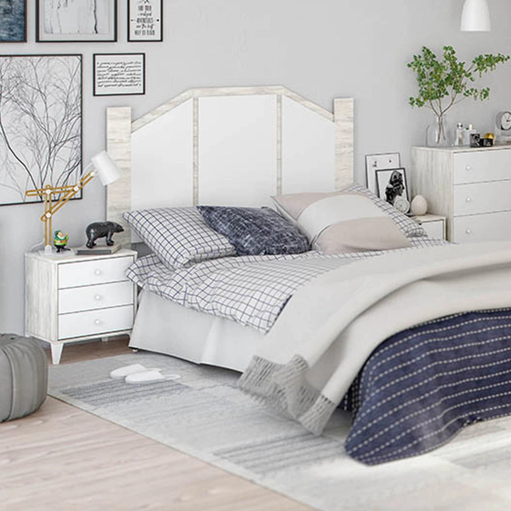 Genzone, Testiera Letto, 248x33 cm Bianco