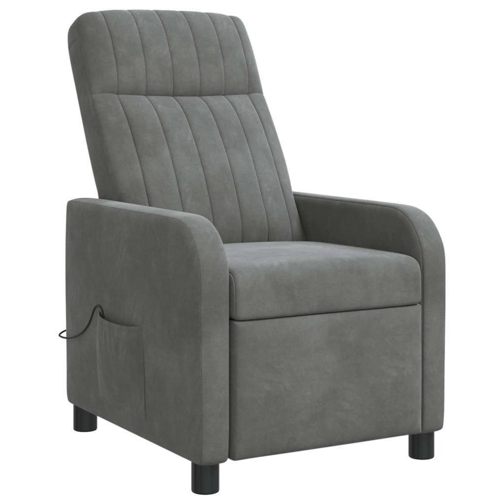 Poltrona Massaggiante Grigio Scuro Velluto (V) 42035121
