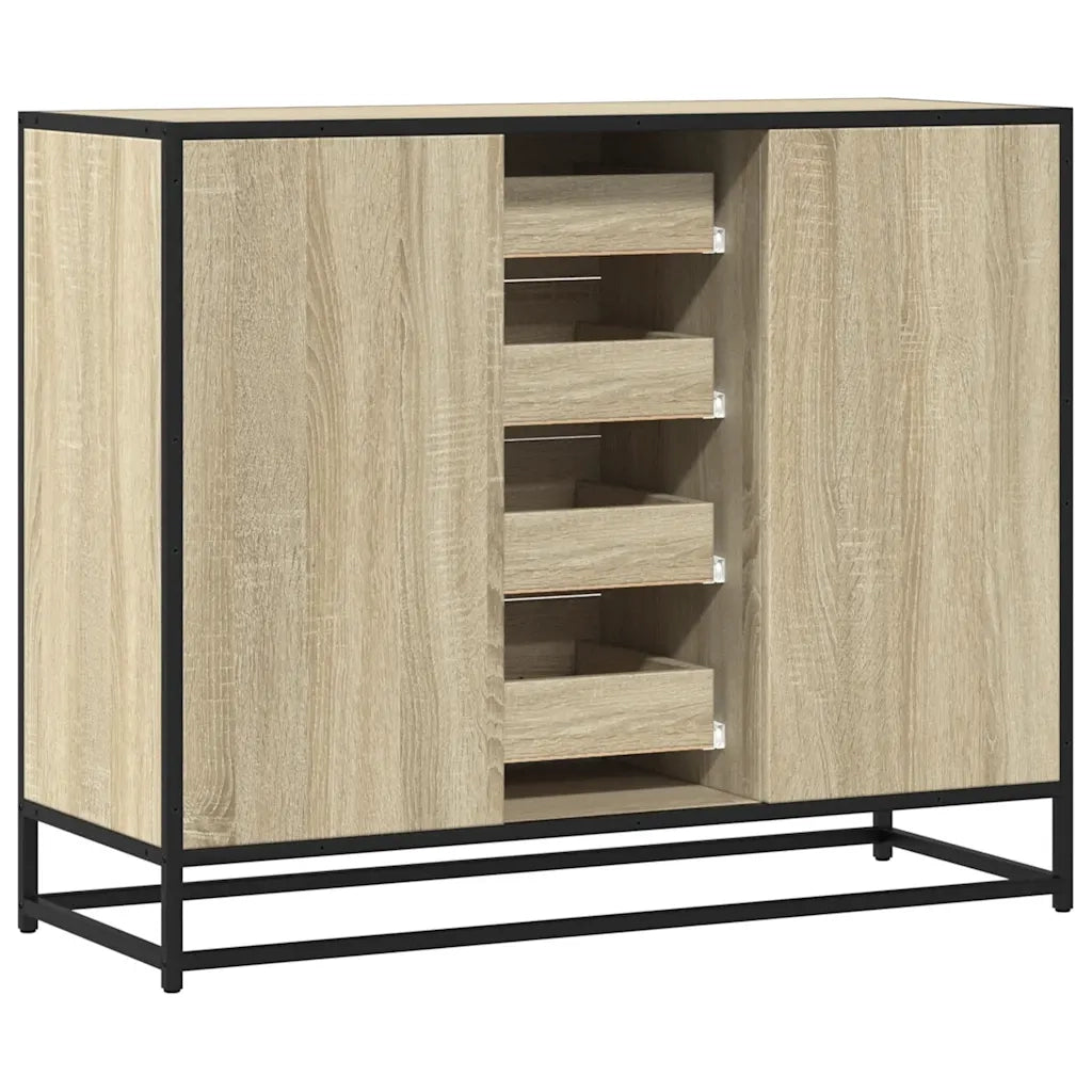 Credenza Rovere Sonoma 92x35x76 cm in Legno Multistrato