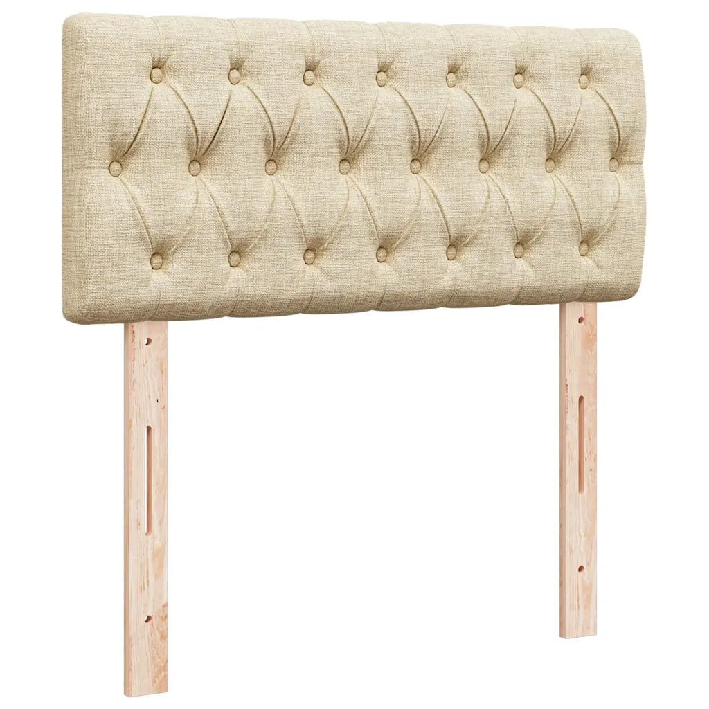 Pouf Letto con Materasso e LED Crema 90x200 cm in Tessuto 3312365
